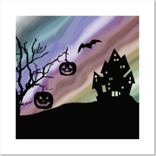 Vintage Rainbow Halloween Posters and Art